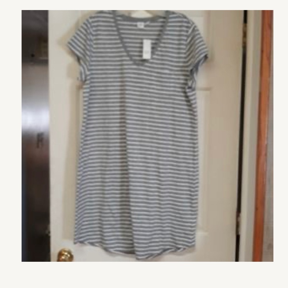 Gap Womens Grey/White tshirt dress XL